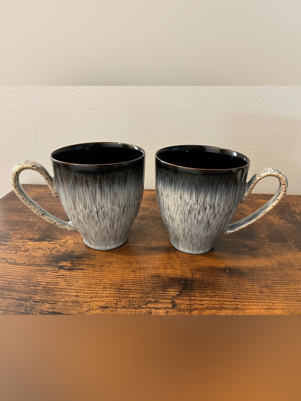 Denby England Halo Speckled Coffee Mugs - Set of 2